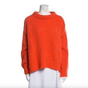 Sea NY Oversized Cable Knit Sweater Womens
Small Orange Long Sleeve Alpaca Wool